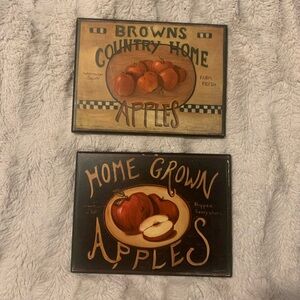 Vintage Apple Wall Art Set of 2